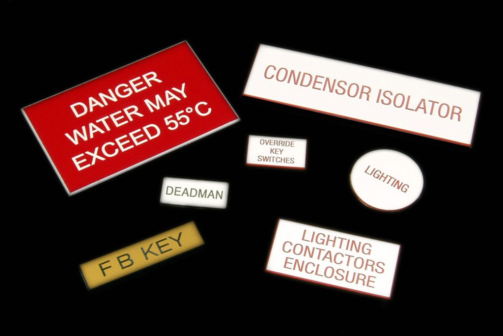 Industrial engraved labels produced by Furnells