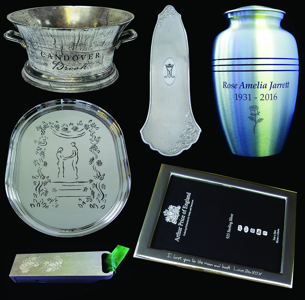 Selection of specialist silver engraving produced by Furnells