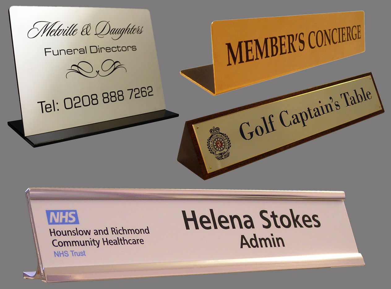 Desk plaques with professional engraving