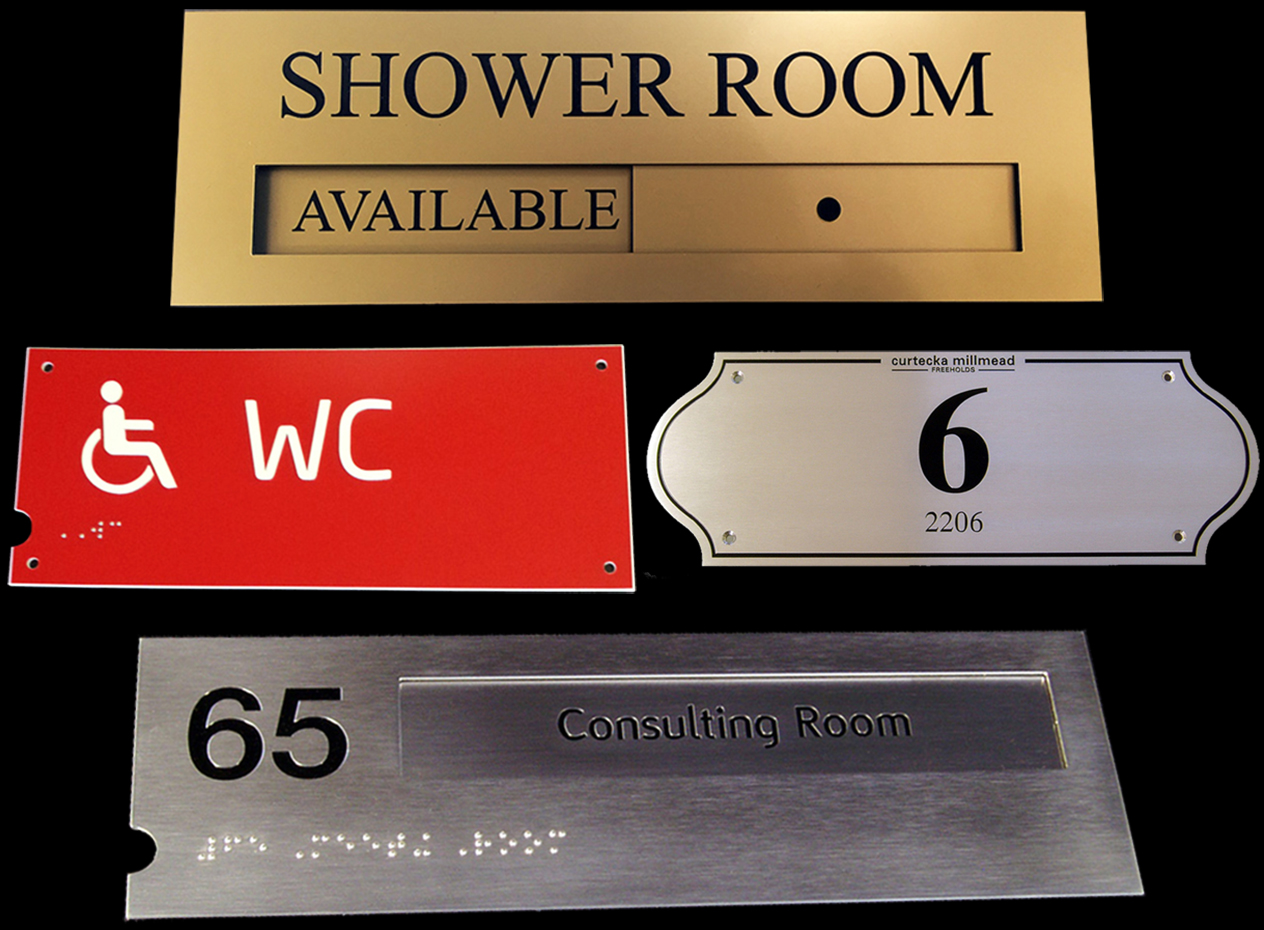 Engraved door plaques for personalisation